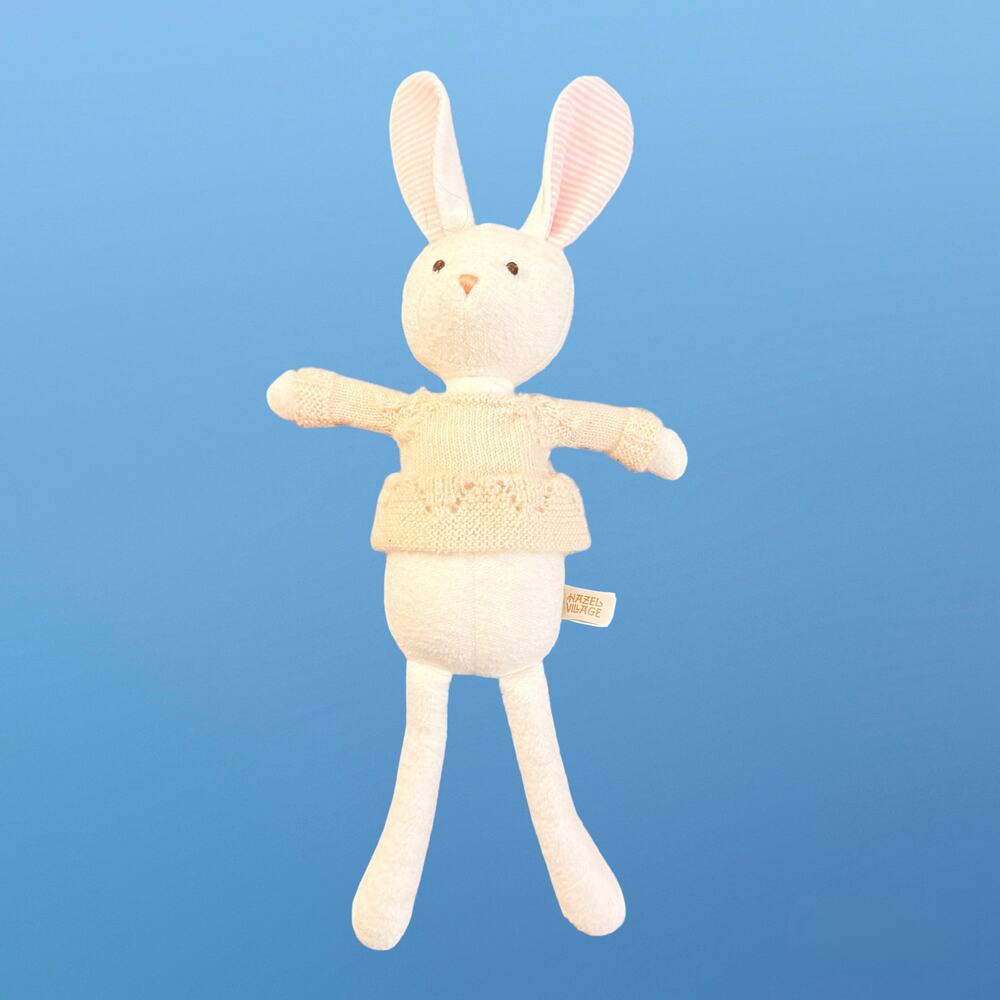 Hazel Village White Rabbit Plush in Knit Sweater – 17" #1090